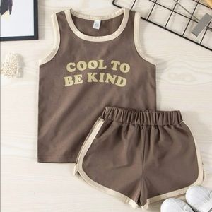 Toddler boys slogan graphic tank top with shorts set